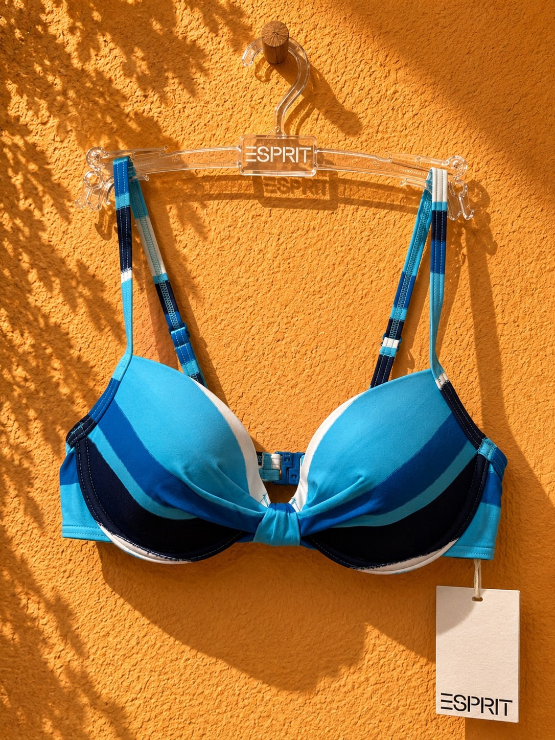 Góra od bikini w paski Esprit push-up