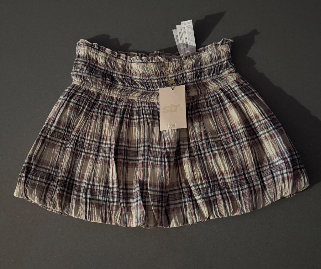 Spódnica mini w kratę Stradivarius
