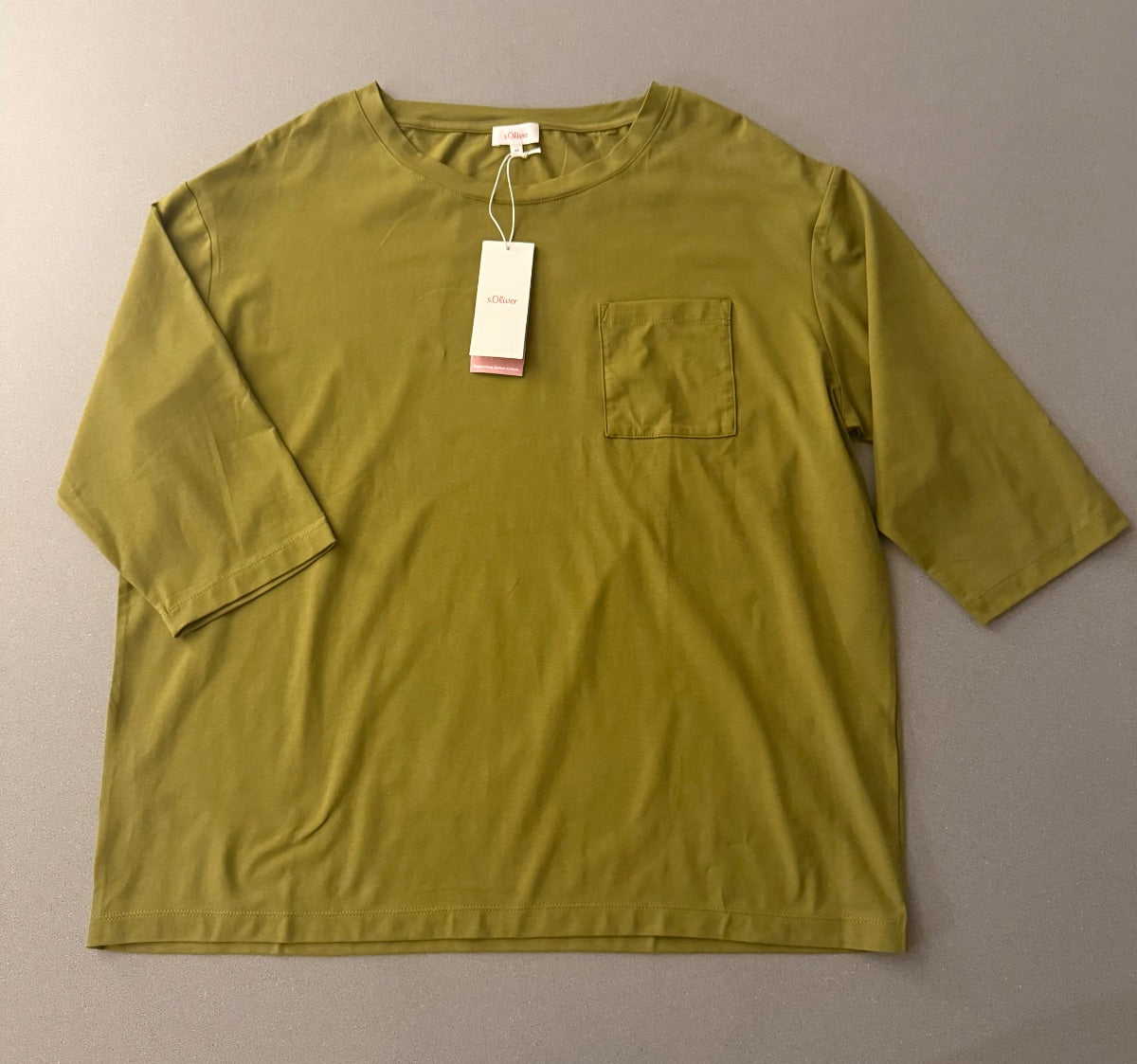 Bluzka oversize oliwkowa s.Oliver z kieszonką 46
