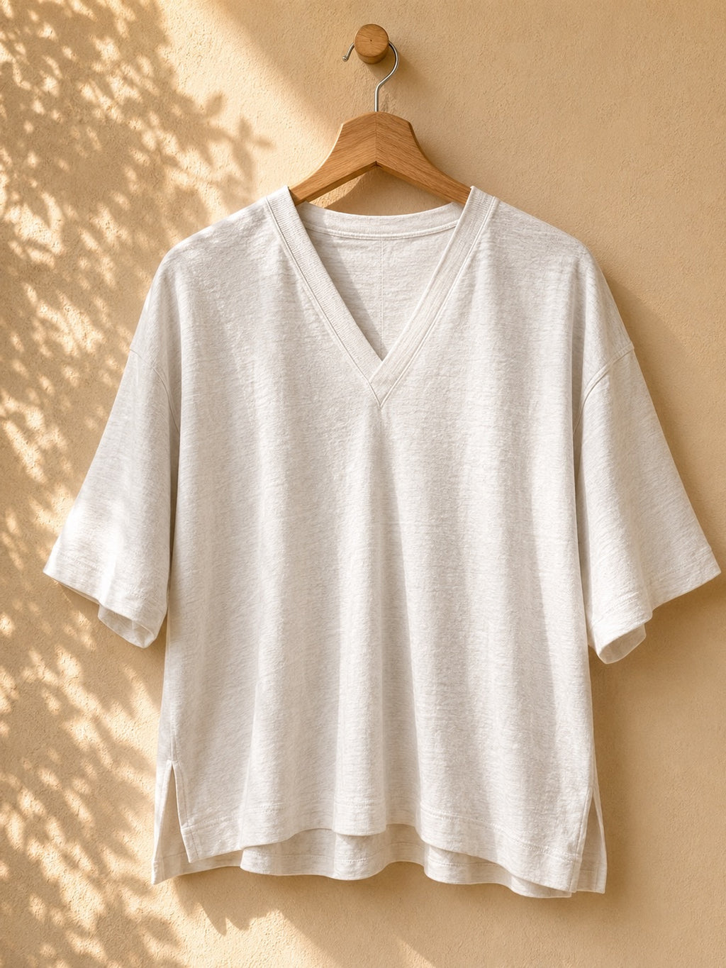 Bluzka oversize z lnu ESPRIT z dekoltem V