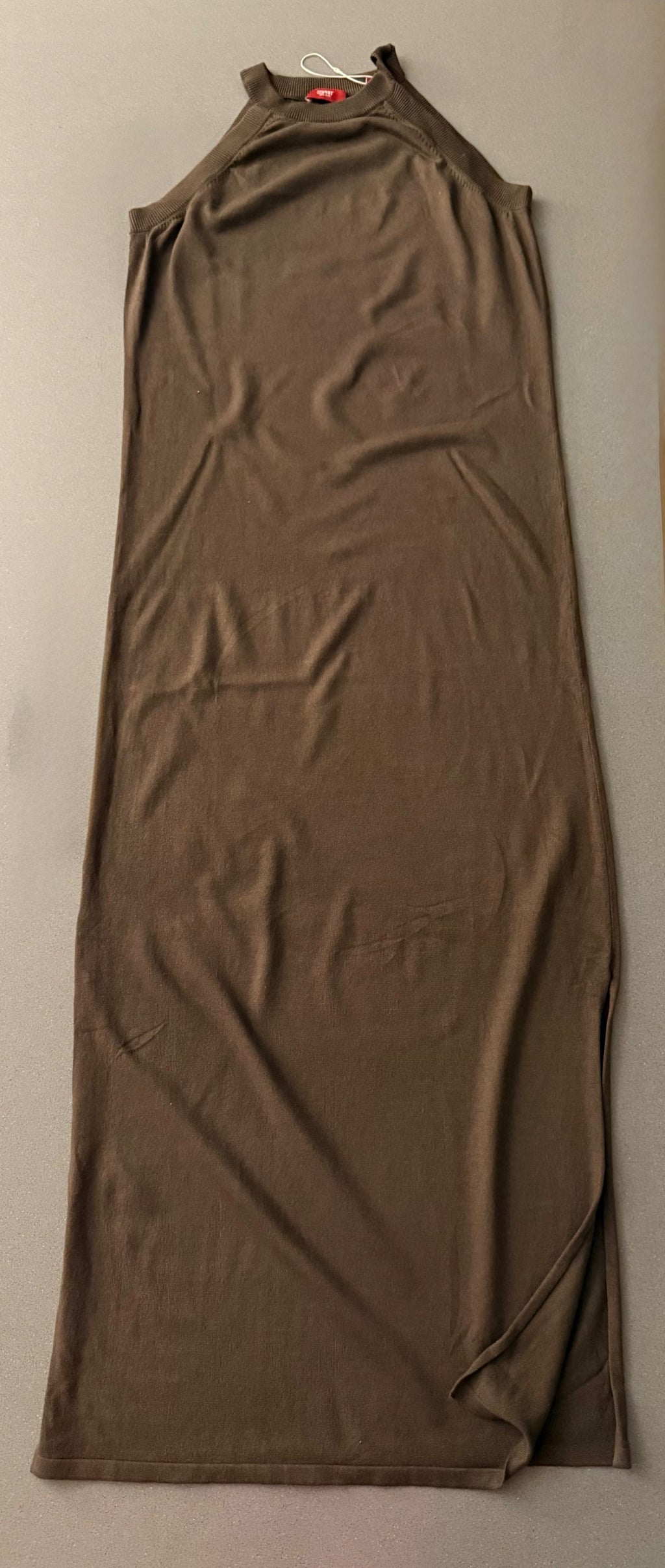 Sukienka maxi halterneck Esprit brązowa dzianina M