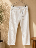 Jeansy straight D98 Stradivarius białe 42