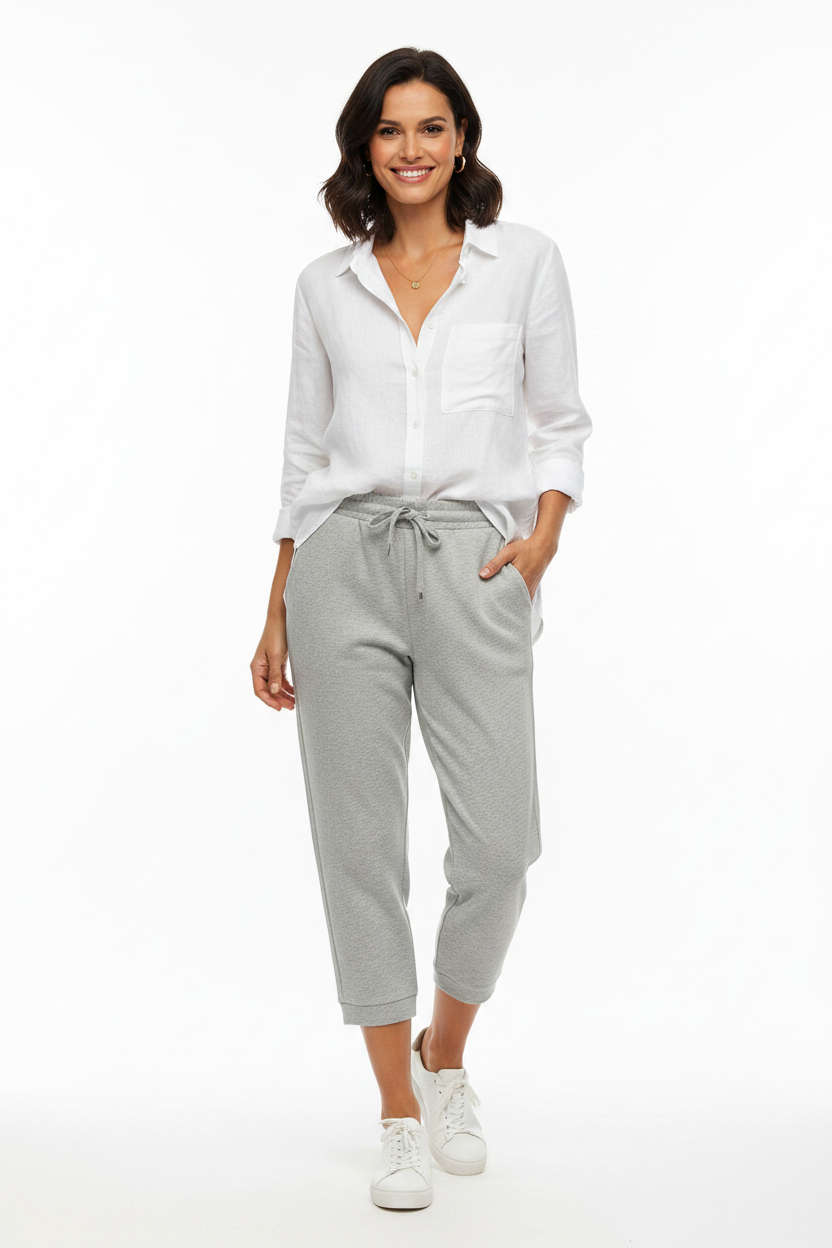 Spodnie dresowe 3/4 Vero Moda light grey melange