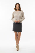 Sweter ażurowy Vero Moda z okrągłym dekoltem