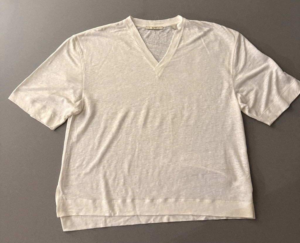 Bluzka oversize z lnu ESPRIT z dekoltem V