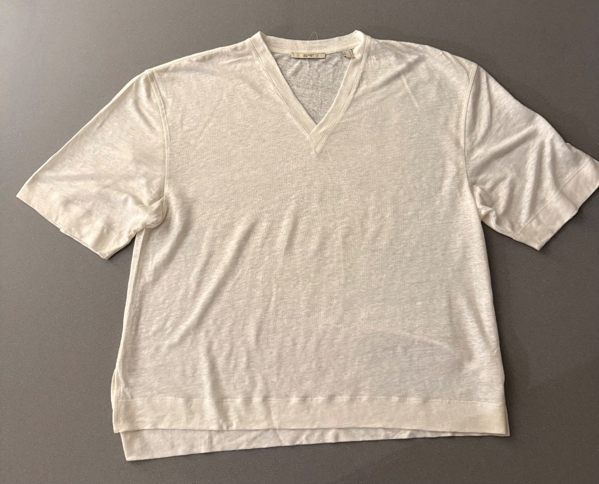 Bluzka oversize z lnu ESPRIT z dekoltem V