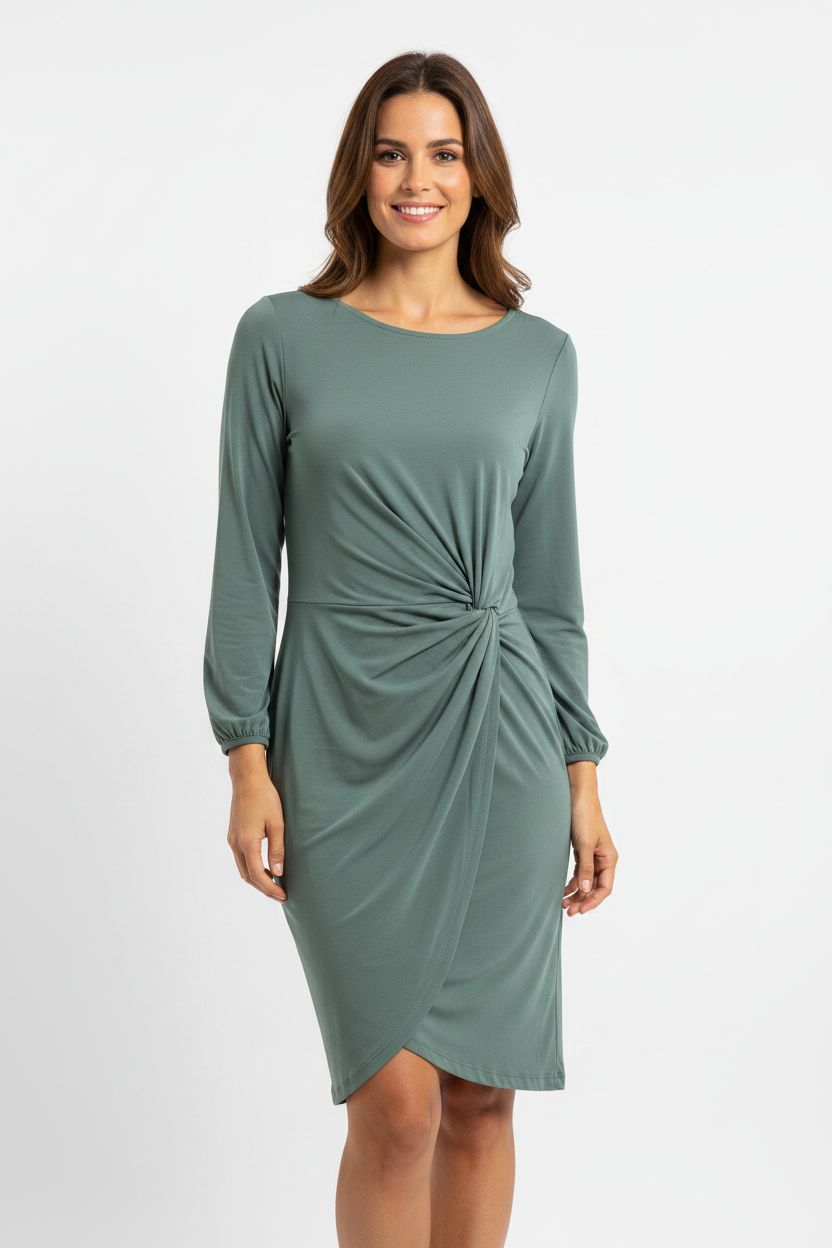 Sukienka z drapowaniem Vero Moda zielona XS/ S