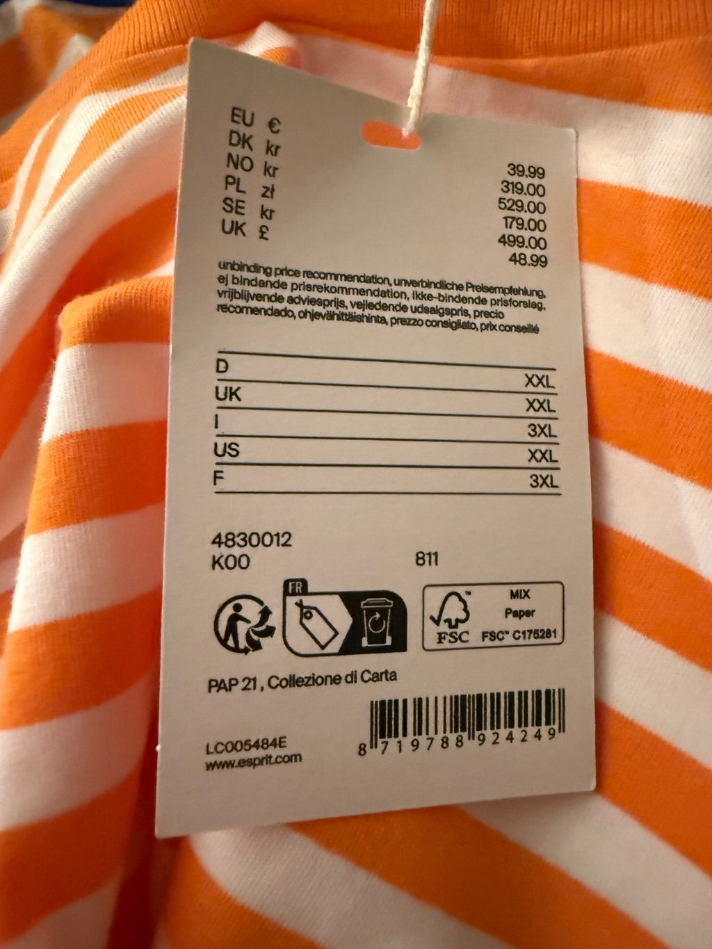 T-shirt w paski Esprit New York