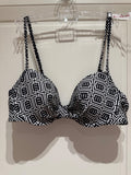 Góra od bikini Esprit czarno-biały wzór geometryczny