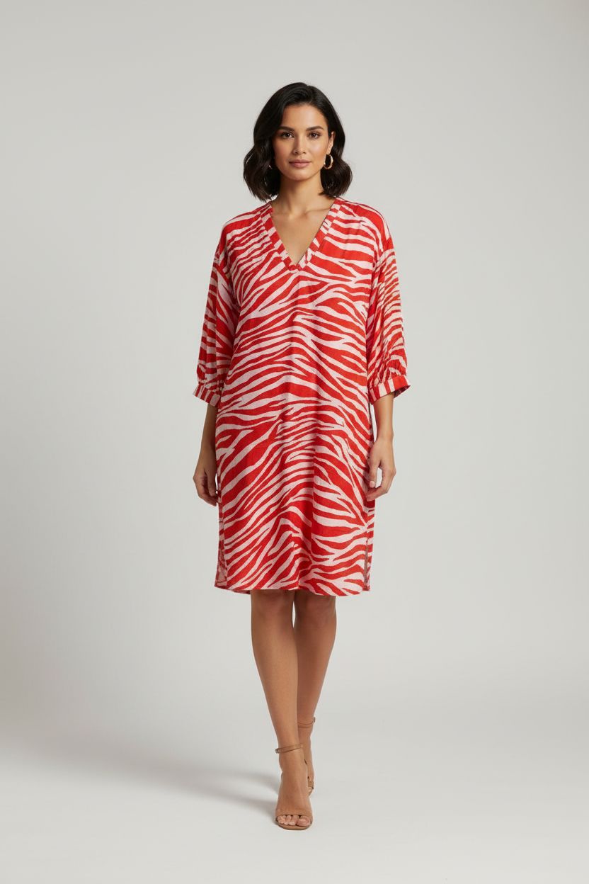 Sukienka mini Vero Moda zebra czerwona M