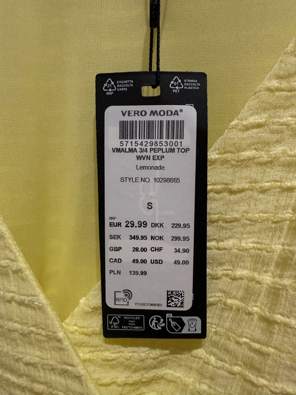 Bluzka z falbanami peplum Vero Moda