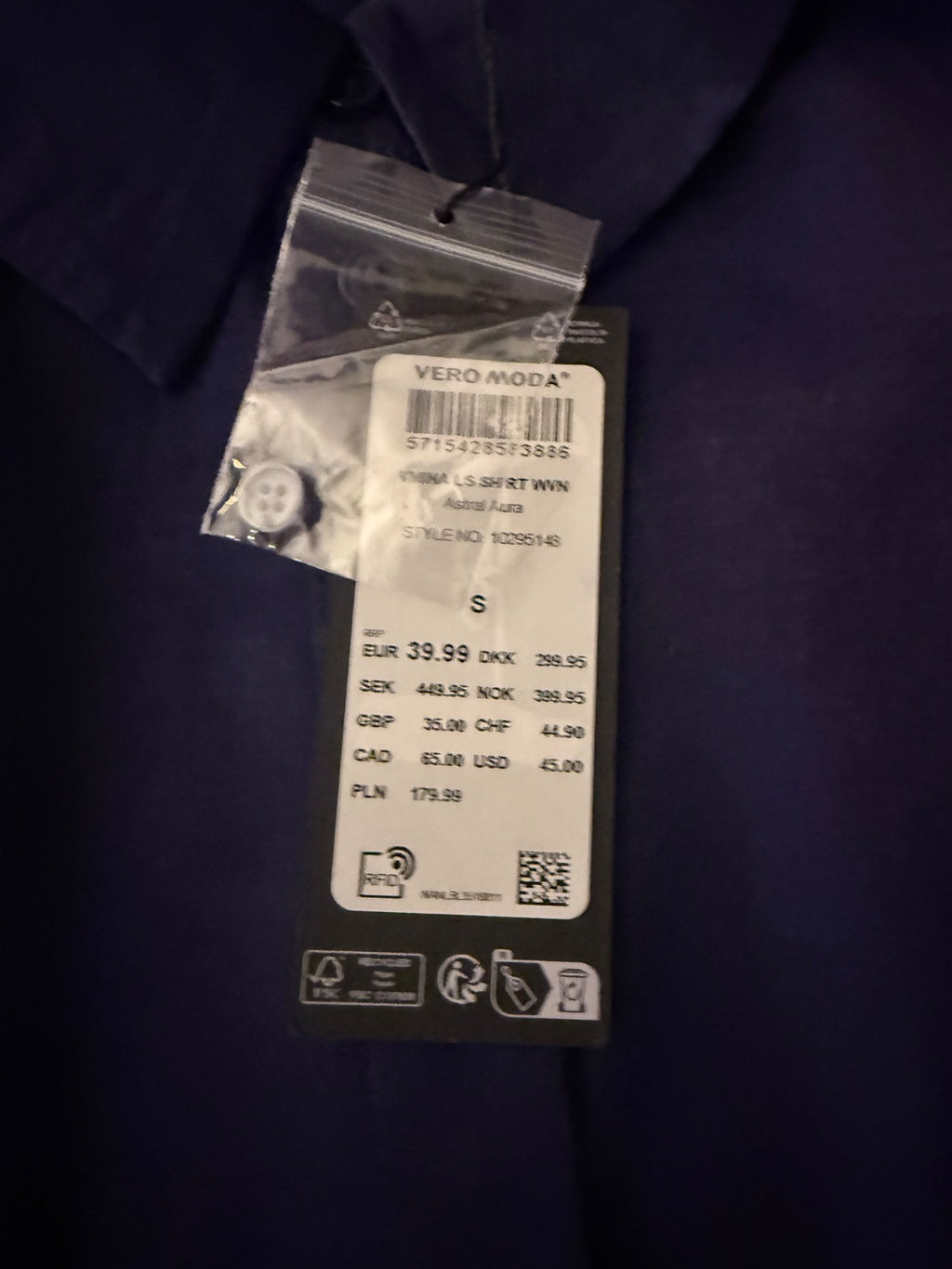 Koszula oversize VERO MODA kobaltowa