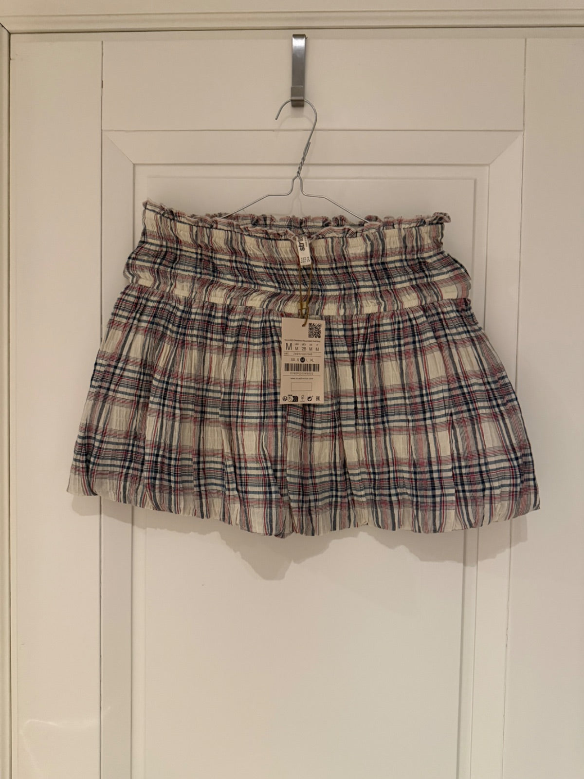 Spódnica mini w kratę Stradivarius
