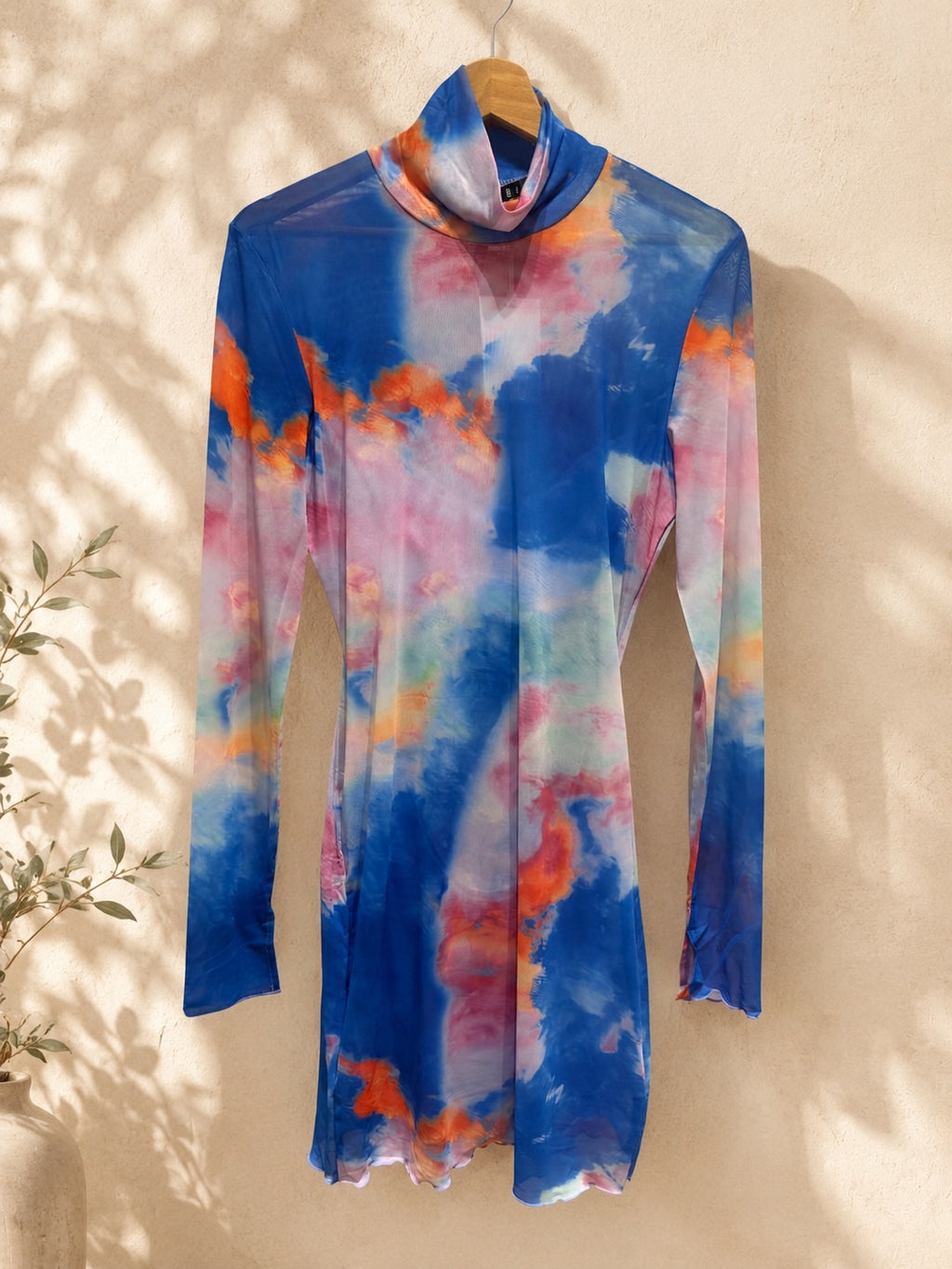 Sukienka mini Something New tie-dye mesh L