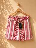 Szorty z wiązaniem VERO MODA aztec print