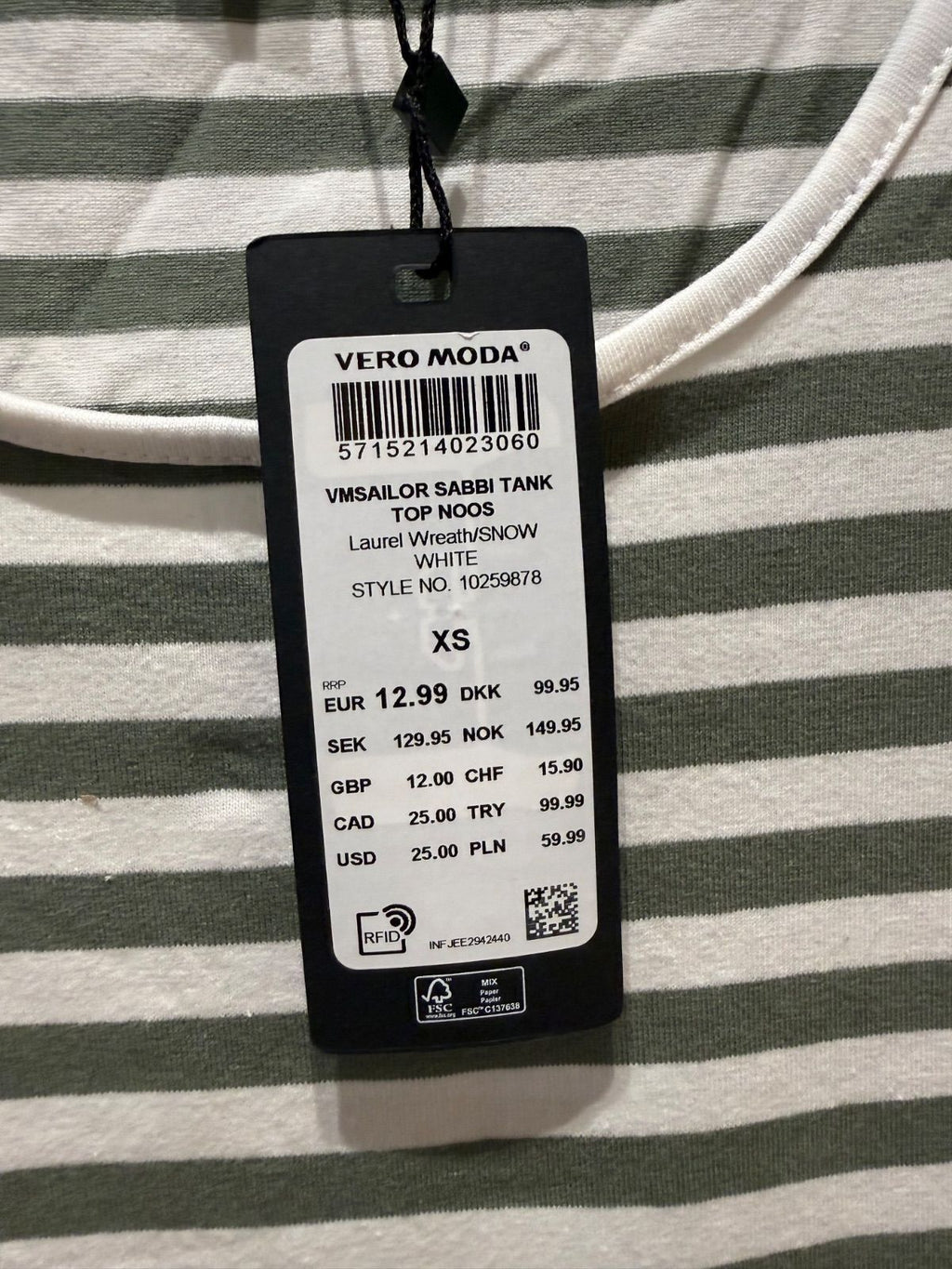 Top w paski Vero Moda SABB TANK XS