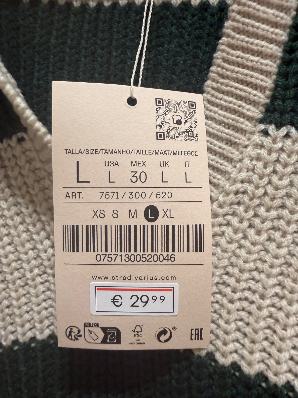Sweter polo w paski Stradivarius oversize