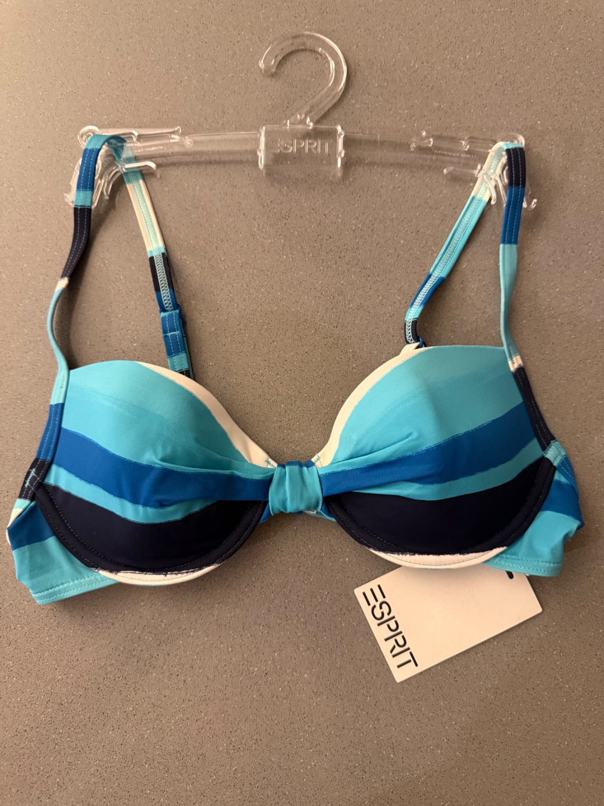 Góra od bikini w paski Esprit push-up