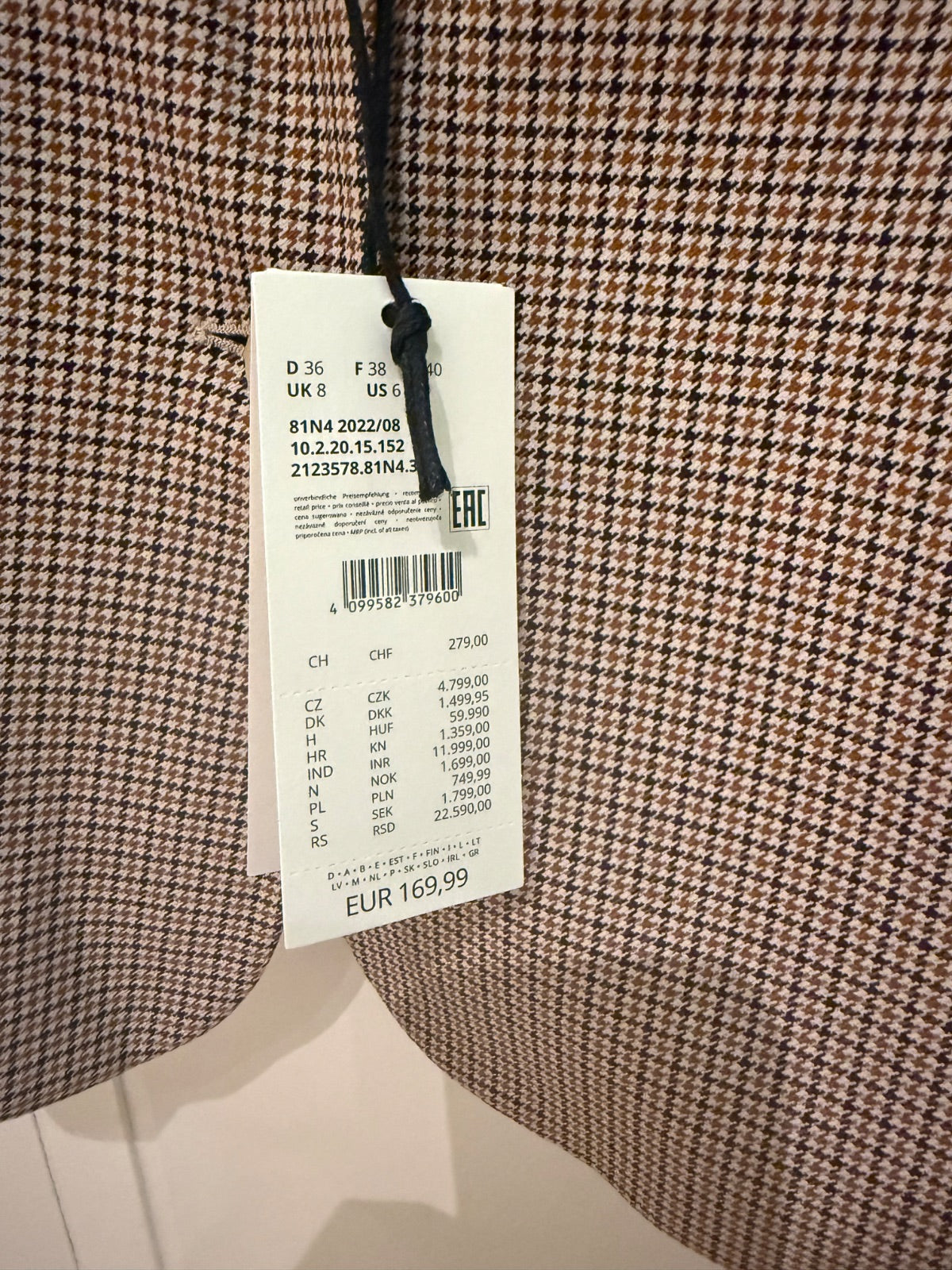 Marynarka oversize w kratę s.Oliver