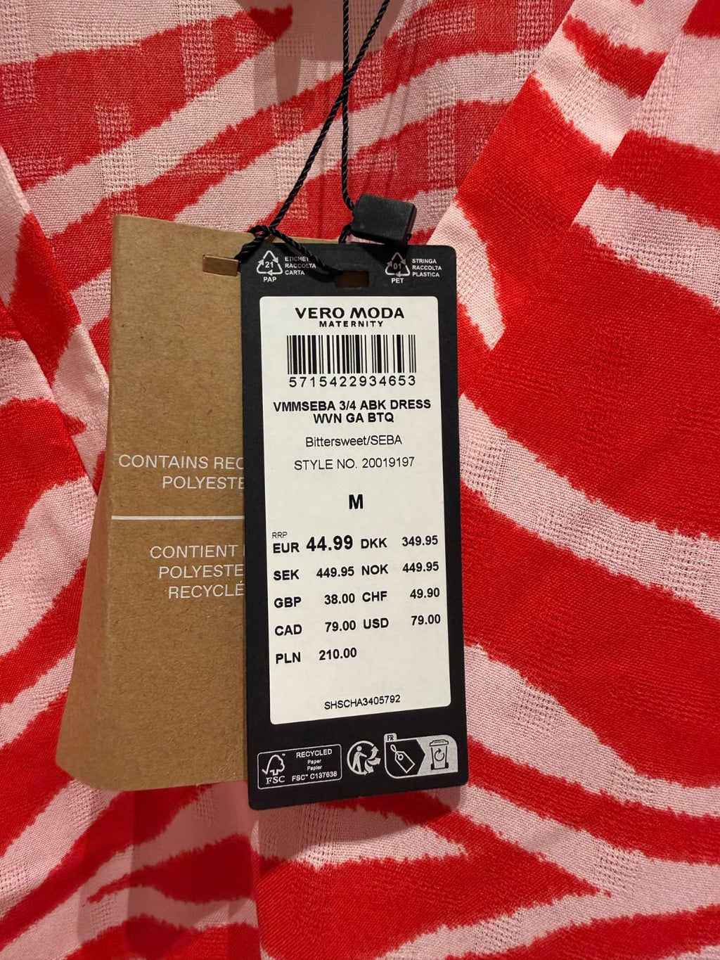 Sukienka mini Vero Moda zebra czerwona M