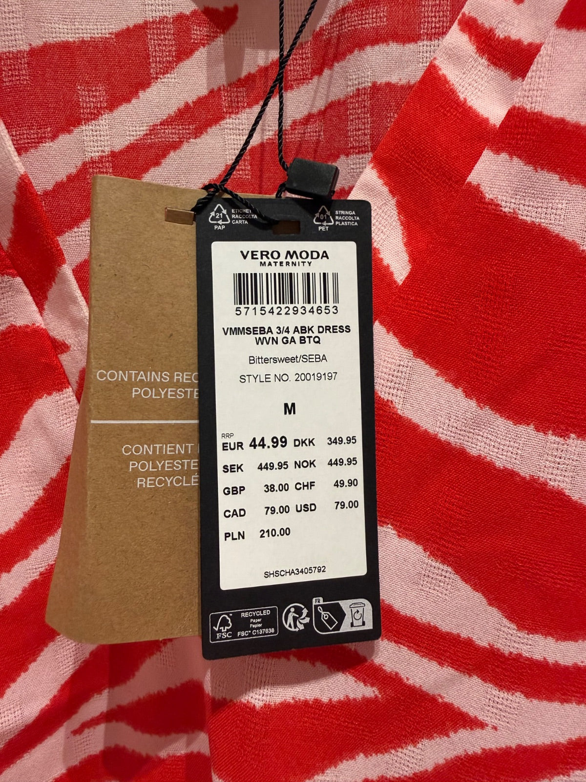 Sukienka mini Vero Moda zebra czerwona M
