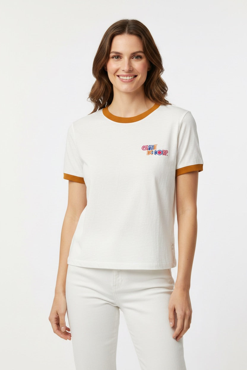 T-shirt ringer EDC Esprit de Corp biały
