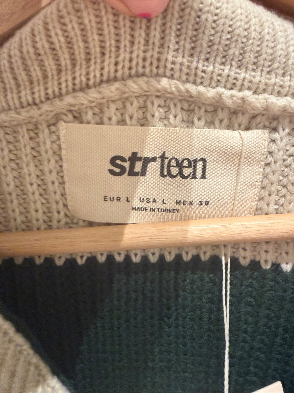 Sweter polo w paski Stradivarius oversize