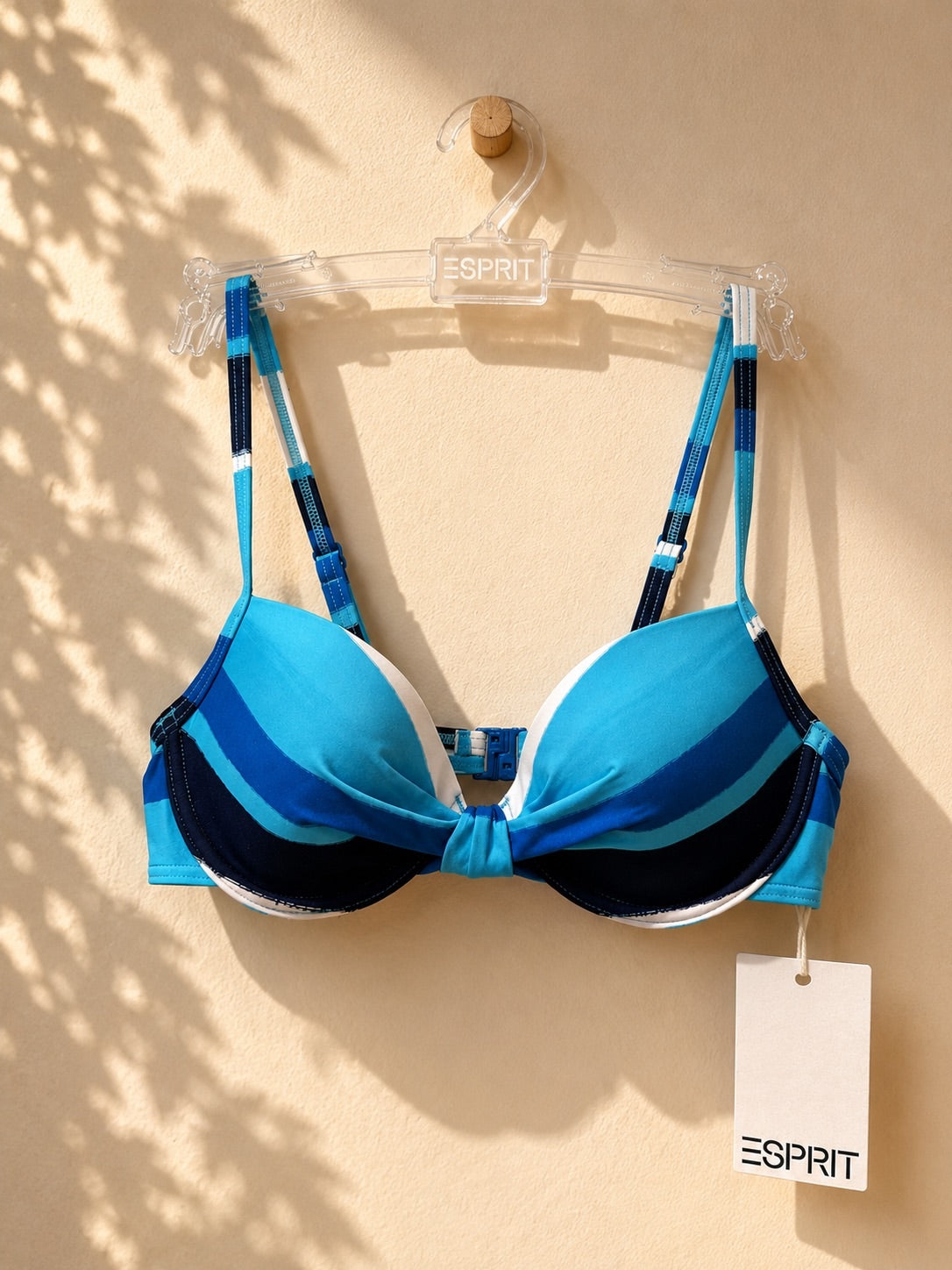 Góra od bikini w paski Esprit push-up