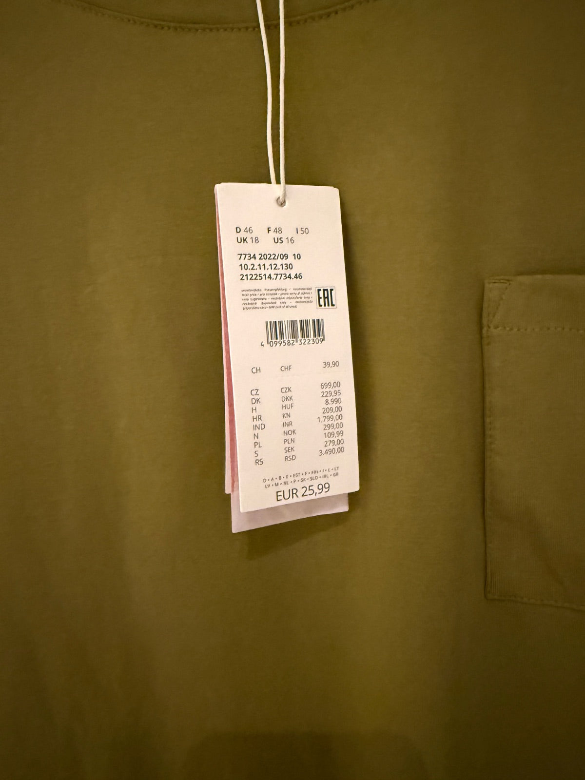 Bluzka oversize oliwkowa s.Oliver z kieszonką 46