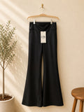 Spodnie flare eco-skóra Stradivarius D76