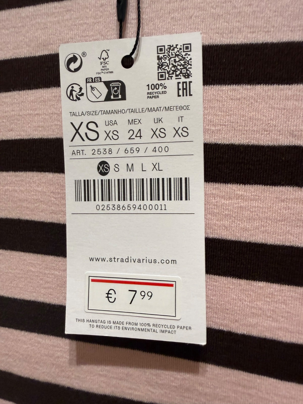 T-shirt w paski Stradivarius Basics XS
