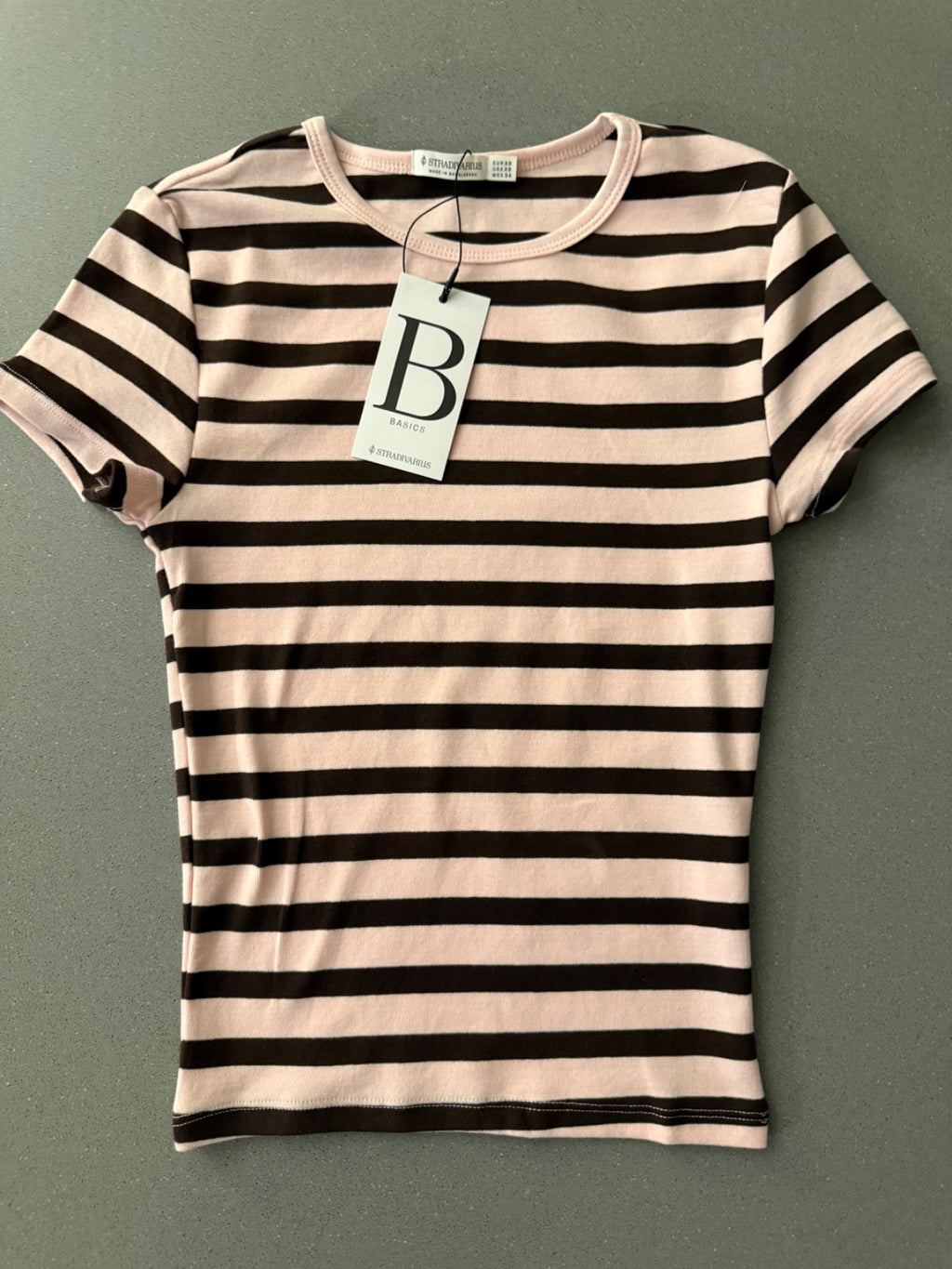 T-shirt w paski Stradivarius Basics