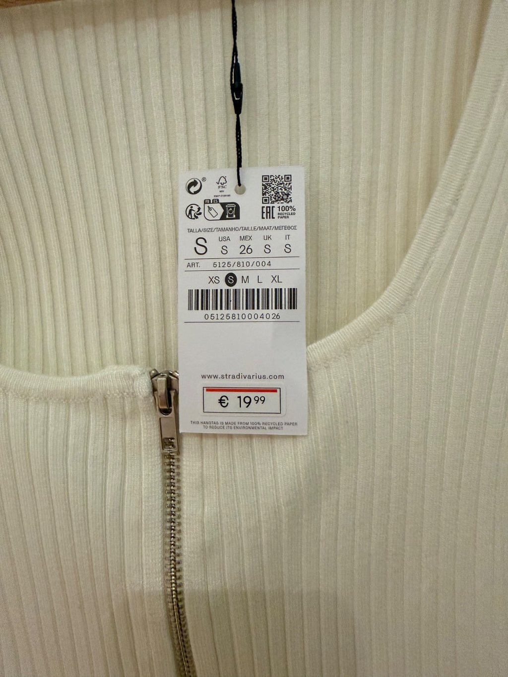Top prążkowany z zamkiem Stradivarius
