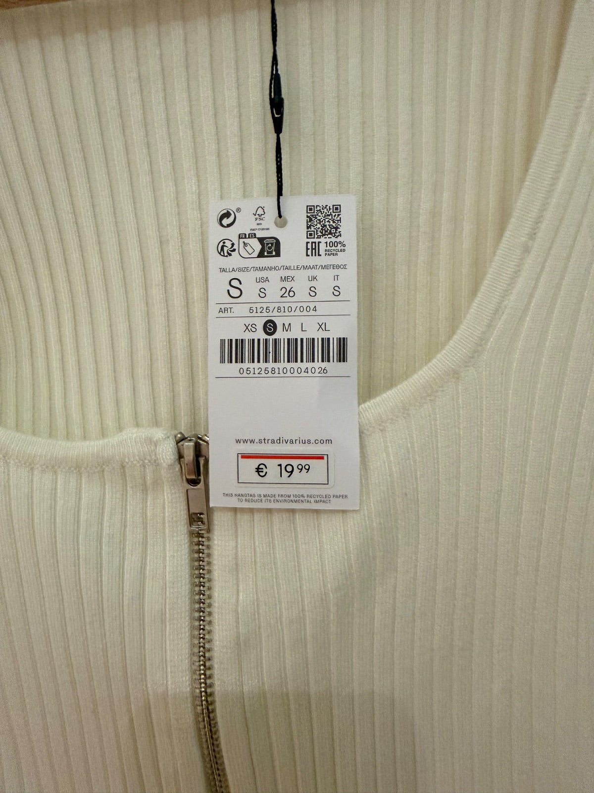 Top prążkowany z zamkiem Stradivarius